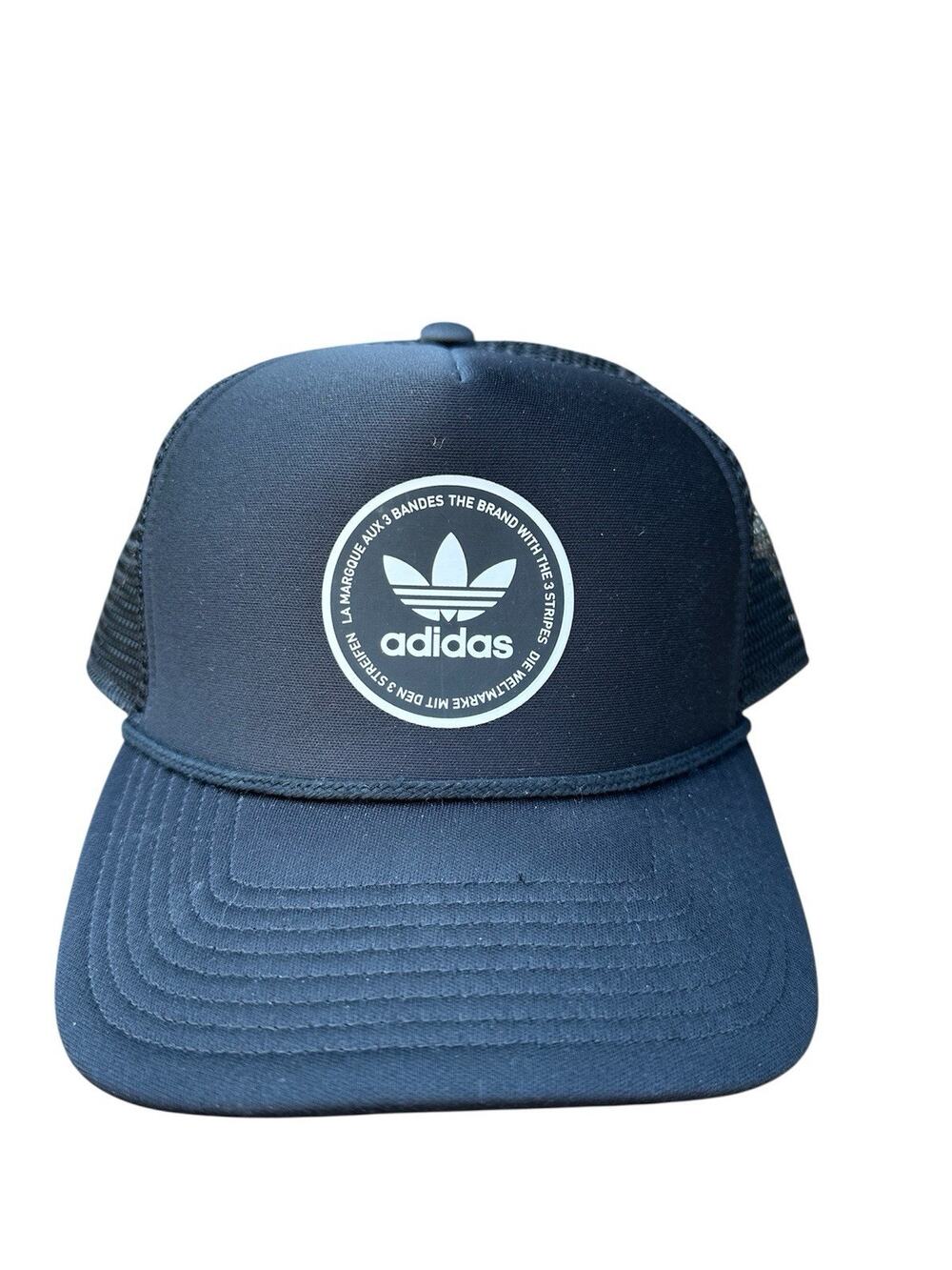 Adidas Trucker Hat Black Mens OSFM Snapback Mesh